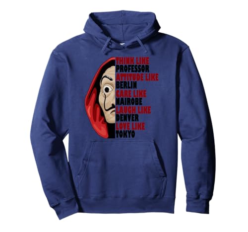 Máscara de profesor, Berlín, Nairobi, Denver, Tokio, Río y Dalí Sudadera con Capucha