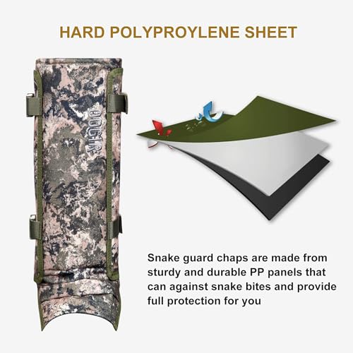QOGIR Snake Gaiters for Hunting: Durable Snake Guards, Snake Gaiter Leggings for Men & Women, Snake Bite Protection for Lower Legs, Snake Proof Gaiters with Adjustable Size (Mountain Camouflage) - image 5
