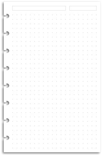Eleven Discs Discbound Paper, Junior Size Dot Grid Sheets - Premium 120Gsm Heavyweight Notebook & Planner Refills - 8 Discs, 5.5 X 8.5 In - Punched For Circa, Arc, Tul (50 Sheets) #TOP20