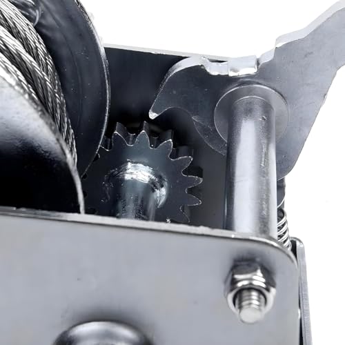 Image of 800LB Hand Winch Crank Gear Winch & Cable Heavy Duty Hook Boat Trailer Winch Steel Cable for ATV UTV Trailer Truck Boat | Multicolor
