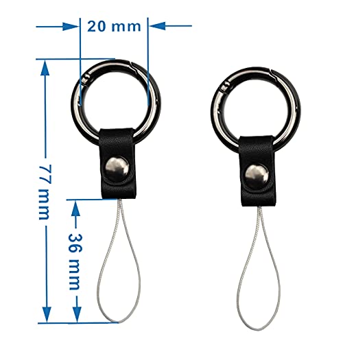 Vofoon Cell Phone Ring Strap Safety Camera Grip Holder Phone Charm Finger Ring Chain Lanyard Black (2 Pack) #TOP6