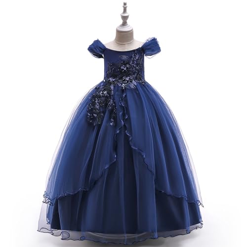 Robe de princesse longue pour fille avec pompon chic