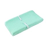 Baby Changing Pad Cover, Super Soft Minky Dot Diaper Changing Table Covers for Baby Girls and Boys, Ultra Comfortable, Safe for Babies, Fit 32'/34'' x 16' Pad (Green)