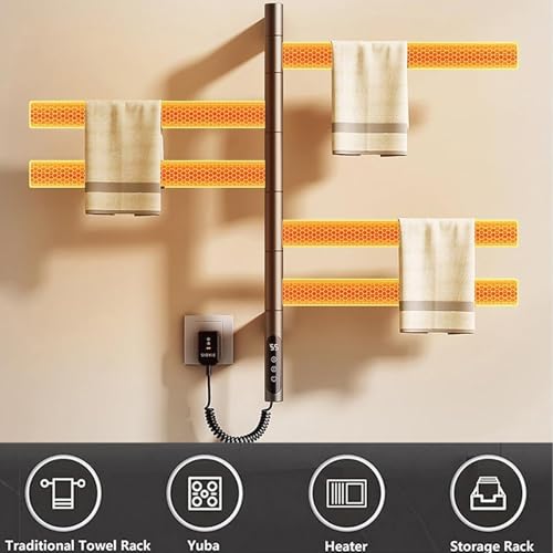 Porte-serviettes chauffant mural avec minuterie programmable - 4