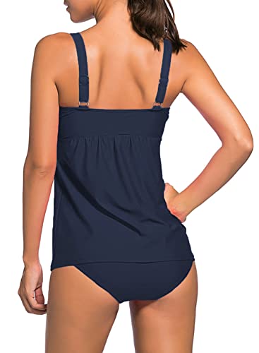 HOTAPEI-Damen-Tankini-Set-Zweiteiler-Badeanzug-Set-Bauchweg-Bademode-Push-up-Badeanzug-mit-Badeshorts