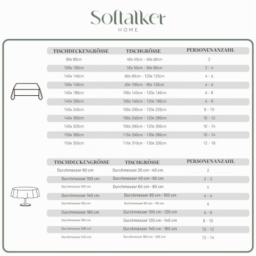 Softalker Tischdecke Weihnachten Rot 140x100 cm Abwaschbare Jacquard Geometrischem Tischdecke Silvester Tischtuch Elegant Table Cloth… – Ansicht 7
