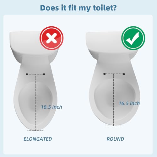 Hibbent Round Bidet Toilet Seat, Slow Close Lid, Dual Nozzle - image 4