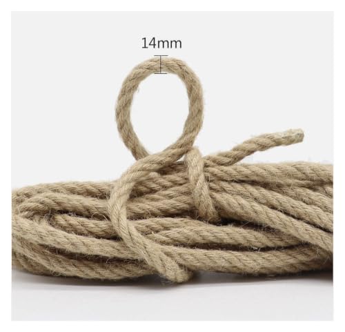 Cuerda de yute de 14mm: hilo de cáñamo resistente para jardín 3