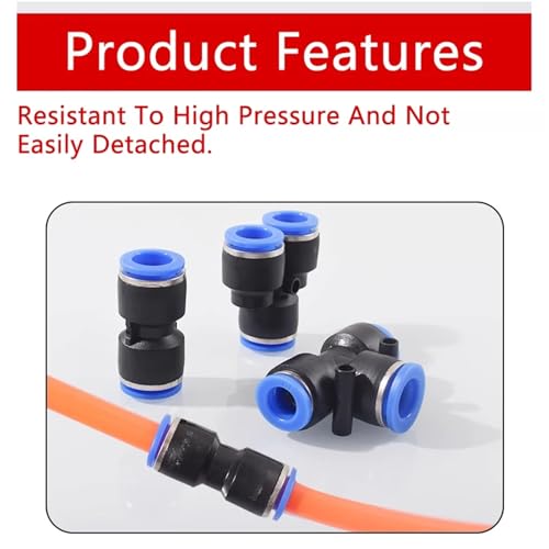 Conectores neumáticos rápidos de plástico PU tipo conector a presión PY 10mm 8