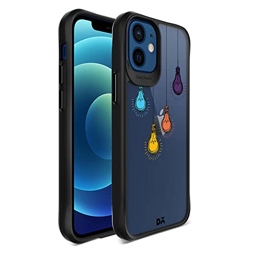 Image of DailyObjects Mobile Phone Case for iPhone 12 | Printed Clear Bulbs Black Hybrid Clear Case Cover Slim Back Cover | Designer Matte Finish | Hard Ultra Protective & Anti Shock