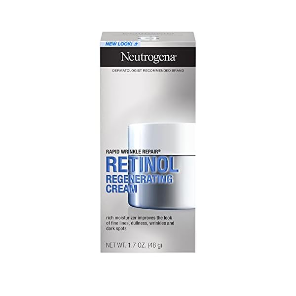 Neutrogena-Rapid-Wrinkle-Repair-Retinol-Regenerating-Anti-Aging-Face-Cream-Hyaluronic-Acid-Anti-Wrinkle-Retinol-Moisturizer-Neck-Cream-with-Hyaluronic-Acid-Retinol-17-oz Neutrogena Retinol Face Moisturizer, Rapid Wrinkle Repair, Daily Anti-Aging Face Cream with Retinol & Hyaluronic Acid to Fight Fine Lines, Wrinkles, & Dark Spots, 1.7 oz