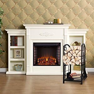 Homezone® Indoor/Outdoor Firewood Log Rack for Fireplace Heavy Duty Wood Stacking Holder for Patio Deck Metal Log Storage Stand Wood Pile Racks Outside Firepit with Tools Accessories