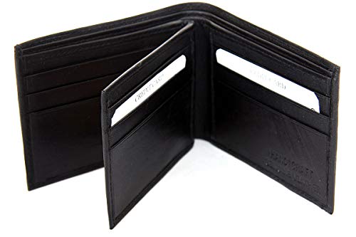 Men's Leather Bifold 9 Credit Card Slots Wallet 3.5x4.5 inches2