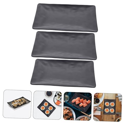 Set de 3 Platos Sushi Melamina Negro miniatura 5