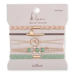 K'lani Reflect Bracelets for Women – Elastic Bracelets and Boho Hair Ties – Cute Hair Ties for Women and Hair Tie Accessories – Stylish Bracelets Boho Style for Hair and Wrist – Set of 5 (Large)