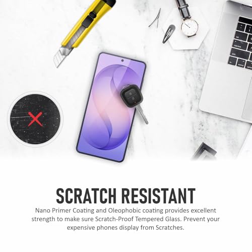 Image of SupCares Tempered Glass for Samsung Galaxy S26 Plus (6.7 Inch) With Installation Kit | 9H Edge to Edge Screen Protector | Black