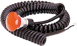 JEGS Micro Switch With Cord | Palm Size Momentary Push Button | Made In USA | 6 Foot Long Coiled Cord | Requires 5/8 Inch Hole For Installation | 18-Gauge Wire | 30 Amp Rating