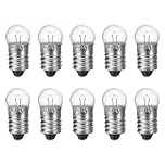 sourcing map 6V/0.5A E10 Mini Light Bulbs, 10Pcs Miniature Screw Bulbs Flashlight Bulbs for Scientific Experiment Lighting DIY Accessories, Warm Yellow Light