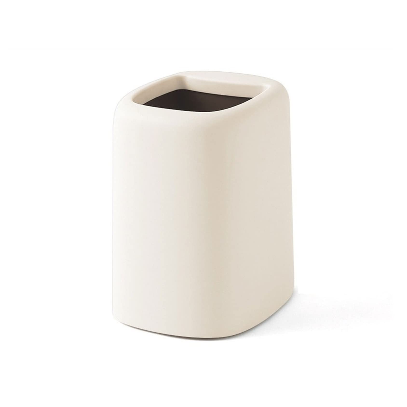 Poubelle 8l beige double paroi sans couvercle pour chambre et salon