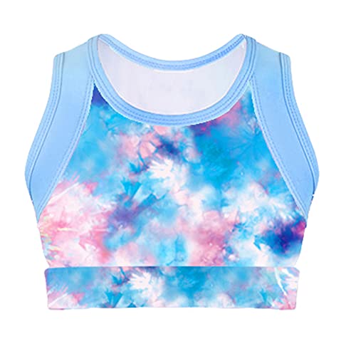 Freebily Sujetador Deportivo Niñas Crop Top de Danza Gimnasia Running Chaleco Deporte con Correas Cruzadas Básico Clásico Gimnasia Niña Infántil Mar Cielo Rosa 10 años