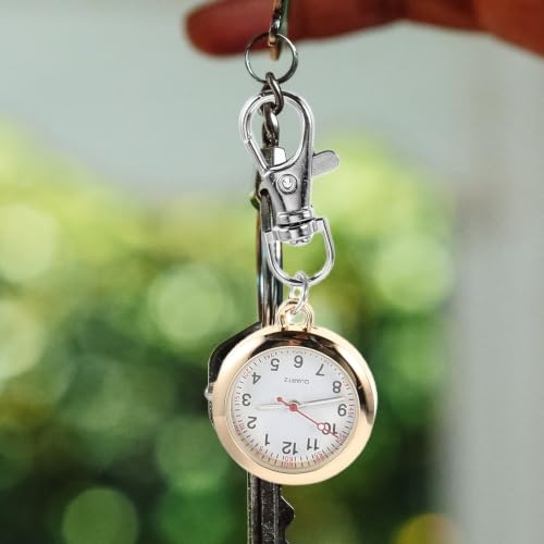 Reloj de bolsillo para enfermeras Cabilock: 6 piezas de acero inoxidable con cuarzo y luz. 7