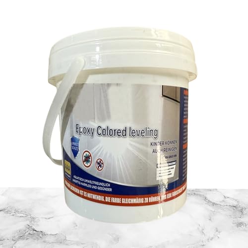 yakermur Pintura Piso epoxi - Sin olor acre recubrimiento epoxi para suelos alto brillo efecto mármol,con arena colorida impermeable auto-alisante a base de agua para hormigón madera habitación