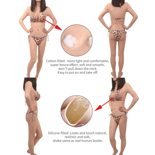 Silicone Bodysuit With Breast Plate With Legs Can Pee and Inserted For C Cup For Crossdress Transgender Drag Queen (Silicone filled, Nude)2