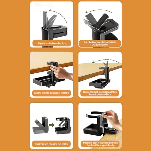 Estante de almacenamiento multifuncional con abrazadera para mesa 6