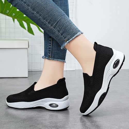 Womens Walking Shoes Wide Width Mesh Breathable Shoes Casual Sneakers for Women Trendy Going Out Air Cushion Athletic Shoe Anti-Slip Sock Sneakers Comfortable Lightweight Footwear3