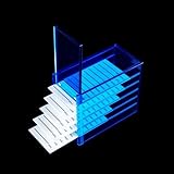 OLACHIKKO Lash Storage Organizer, Upgrade Design Small 5-Layer Lash Trays for Lash Extensions with magnet cover, Blue Semilucent lash tray Organizer, Eyelash Storage Box