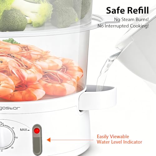 Miniatura 6 de Aigostar Fitfoodie 30cfo - Vaporera Eléctrica 9l Capacidad, 800 W, Libre De Bpa, Temporizador Hasta 60 Minutos. 3 Recipientes Apilables, Cuenco Para Preparar Arroz. Diseño Exclusivo