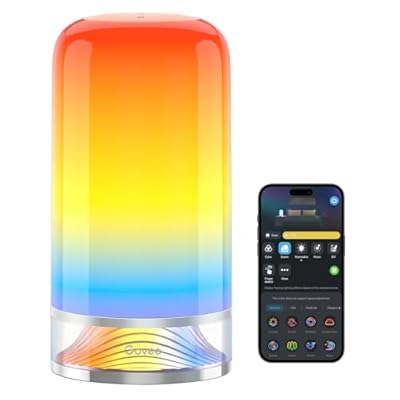 Govee RGBIC Smart Table Lamp 2, Touch Bedside Small Table Lamp Work with Matter, Alexa, LED Desk Lamp with 64 Scene Modes, Color Changing Lamp for Bedroom Living Room Dimmable Night Light(Corded)