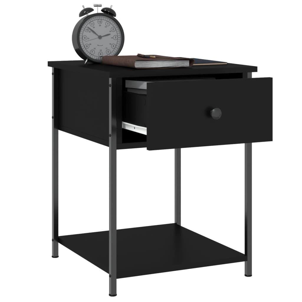 Mobiletto portaoggetti Comodino per camera da lettoComodini 2 pz Neri 44x45x58 cm in Legno MultistratoAdatto alle camere da letto