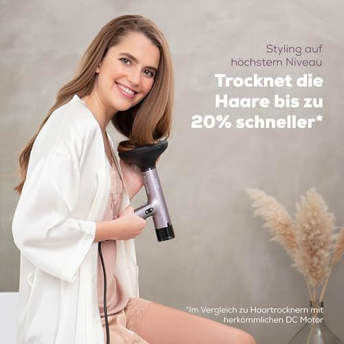 Beurer HC 100 Excellence Haartrockner, Föhn mit kraftvollem Digitalmotor, trocknet bis zu 20% schneller, leichtes Gewicht, besonders leise, Ionenfunktion für glänzendes Haar, inkl. Volumendiffusor