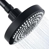 OFFO Shower Head, High Pressure Shower Head with 6 Mode, Fixed Showerheads for Strong Water Flow & Relaxing Shower Experience, Matte Black