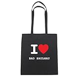 saulgau golf SAG NEIN ZU PLASTIK! JOllify BAD SAULGAU Baumwolltasche Tasche Beutel B1740black - Farbe: schwarz: I love - Ich liebe