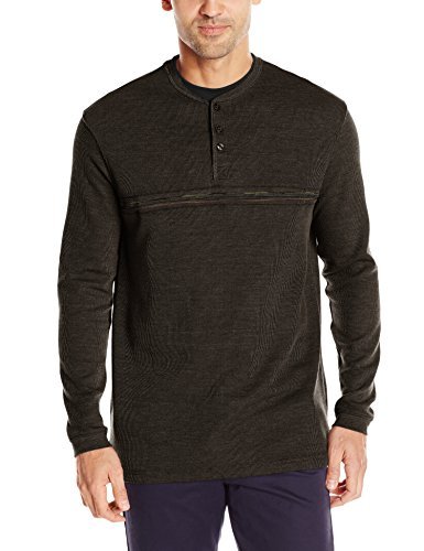 Haggar Men's Long Sleeve Striped 2-In-1 Henley Shirt