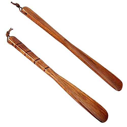 Oneroomone 2 pièces Corne de Chaussure en Bois, 32 cm / 12,6 pouces, Chausse-Pied en Bois, Corne de Chaussure à Long Manche, Corne de Chaussure en Bois Solide, pour Hommes Femmes Cover