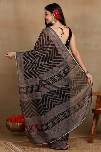 Image of MIRCHI FASHION Women Saree Leheriya Print Chiffon | Lightweight Traditional Sari for Farewell and Wedding Ceremonies with Unstitched Blouse Piece