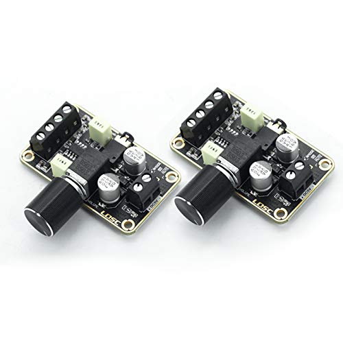 DEVMO 2 PCS Audio Amplifier Board,5W+5W Mini Amplifier Board PAM8406 DC 5V Digital Stereo Power Amp 2.0 Dual Channel Class D Amplify Module for Speaker Sound System DIY