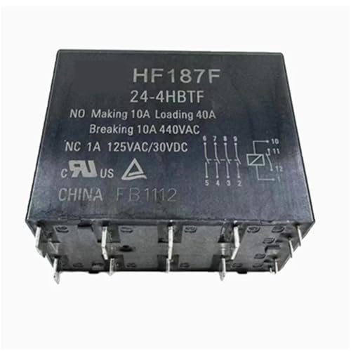 Relais HF187F 24-4HBTF à 12 broches charge lourde 40 A DCV24