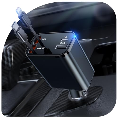 69W i[ԍڏ[d 4C1 ԍڏ[d 2tB[g̊i[P[u2{USB C+USB Aԍڏ[dubNL[ut iPhone 15 16 17 Pro Max PlusAGalaxyAPixelɑΉ (ubN)