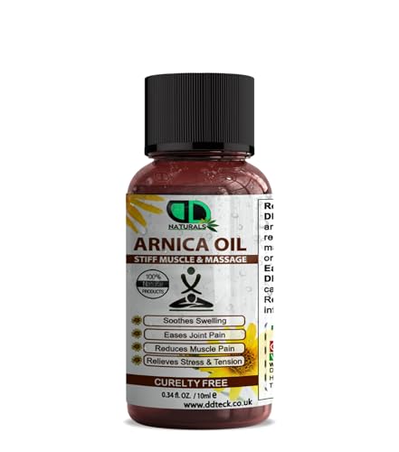 DD Teck Arnica Massage Oil for Stiff Muscles & Relaxing Body Massage, 100% Natural Herbal Formula, Cruelty Free, Ideal for Daily Muscle Comfort & Stress Relief (10ml)