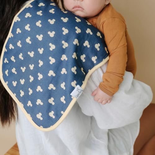 Image of Copper Pearl Baby Burp Cloth Large 21''x10'' Size Premium Absorbent Triple Layer 3-Pack Gift Set Mickey Mouse & Friends
