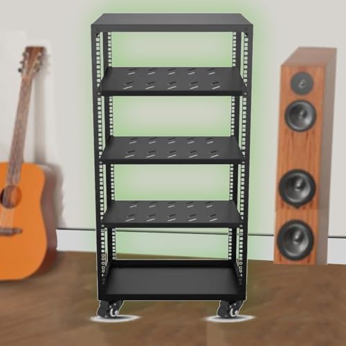 Support audio robuste sur roulettes H99 cm meuble hifi métal