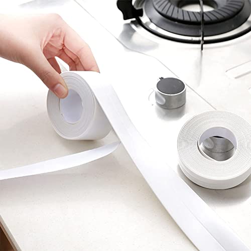 Image of 2PCS Caulk Tape Sealant Strip, PVC Self Adhesive Tub and Wall Sealing Tape Caulk Sealer for Bathroom Caulking Tape Shower Caulk (0.86 inch x 10.5Ft)