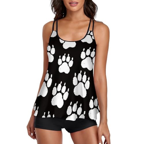 Tankini Femme Shorty Maillot de Bain 3 Pièces et Robe de Plage Chic