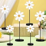 Geetery 6 Pack Summer Daisy Table Decor Wooden Daisy Centerpieces Boho Floral Table...