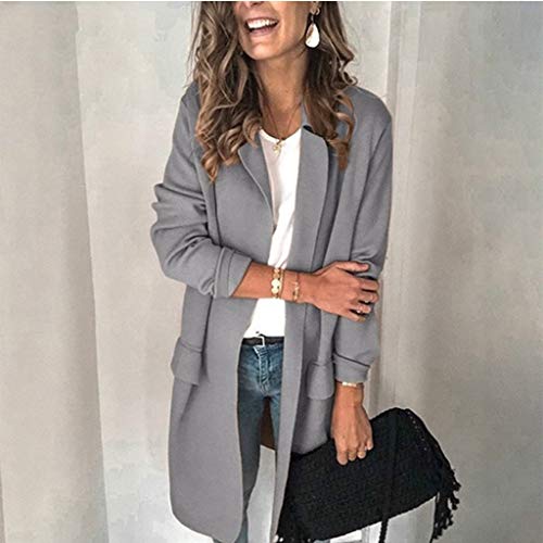 XUETON Womens Casual Blazers Long Sleeve Open Front Work Office Stretchy Suit Jackets Cardigans Coats Plus Size2