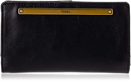 Fossil Brieftasche für Damen Liza, Leder/Polyurethanbesatz Bifold schwarz...